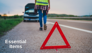 Warning Triangle in front of car